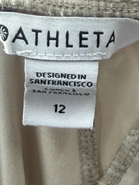 Athleta Avenue Wide Leg Crop Pant Relaxed Fit Lightweight Stretch Cream Size 12 - Picture 9 of 11